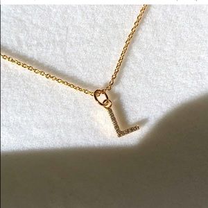 NEW Melanie Auld Gold Adorned Pave Initial “L”